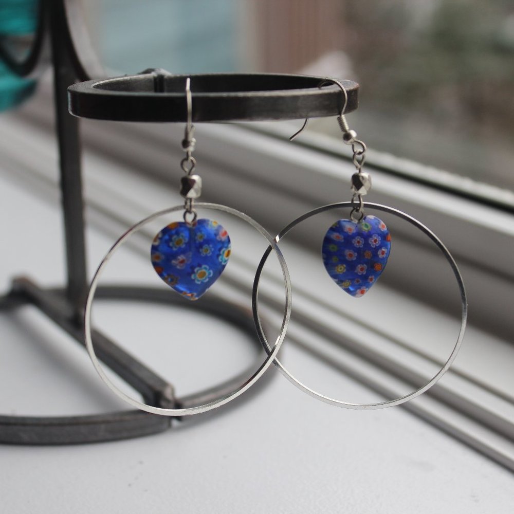 Glass Heart Earrings